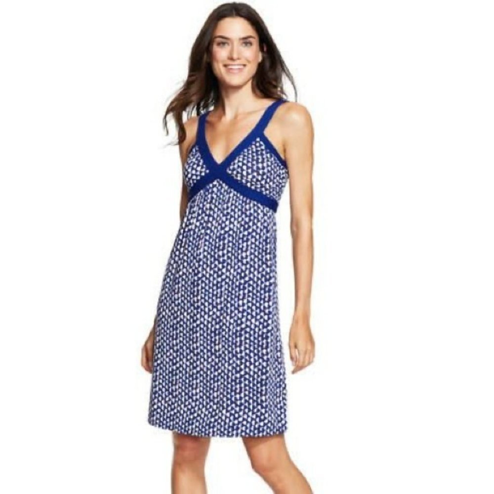 Boden Mia Kaleidoscope Blue Halter Dress - 6L